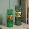 Set of 2 Decorative Green Tall Glass Vase - Modern Minimalist Decor for Parties, and Special Events - Perfect Centerpiece for Coffee Tables, Living Rooms, Dining Tables, Offices, and Farmhouse Decor